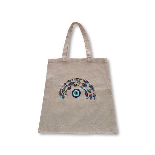 Tote Bag Mati et poissons multicolores